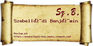 Szebellédi Benjámin névjegykártya