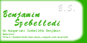 benjamin szebelledi business card